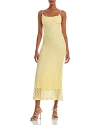 Bardot Adoni Floral Mesh Midi Slip Dress In Canary Yellow