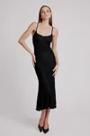 Bardot Adoni Floral Mesh Midi Slip Dress In Black