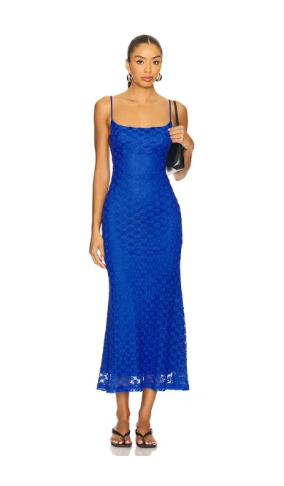 Bardot Adoni Mesh Midi Dress In Gray