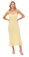 Bardot Adoni Floral Mesh Midi Slip Dress In Canary Yellow