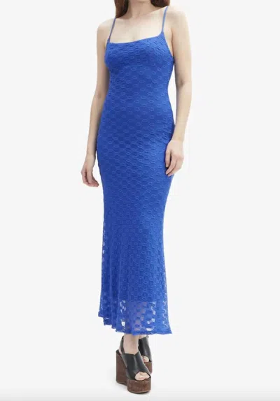 Bardot Adoni Mesh Midi Dress In Cobalt In Blue