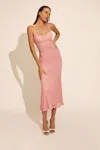Bardot Adoni Floral Embroidered Mesh Slipdress In Lili Pink