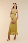 Bardot Adoni Floral Embroidered Mesh Slipdress In Moss