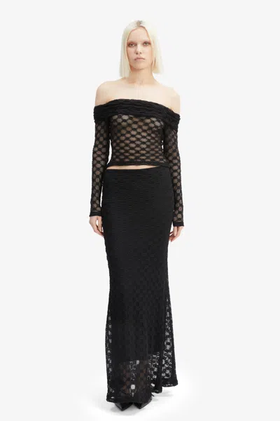 Bardot Adoni Mid Rise Maxi Skirt In Black