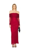 Bardot Adoni Off Shoulder Maxi Dress In 深紅系列