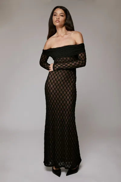 Bardot Adoni Off Shoulder Maxi Dress In Black