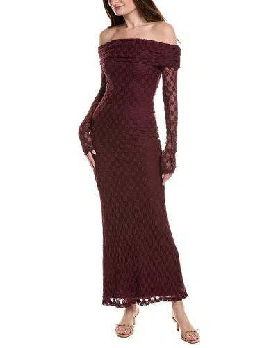 Bardot Adoni Off-shoulder Maxi Dress In Red