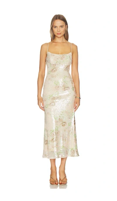 Bardot Adoni Sequin Mesh Midi Dress In Neutral