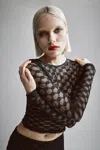 Bardot Adoni Sheer Long Sleeve Top In Black