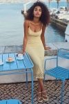 Bardot Adoni Floral Mesh Midi Slip Dress In Yellow