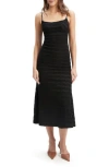 Bardot Adoni Zigzag Lace Midi Slipdress In Black
