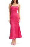 Bardot Adoni Zigzag Lace Midi Slipdress In Magenta