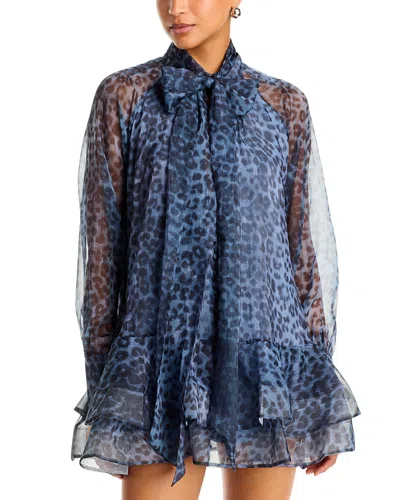 Bardot Adrie Babydoll Mini Dress In Blue
