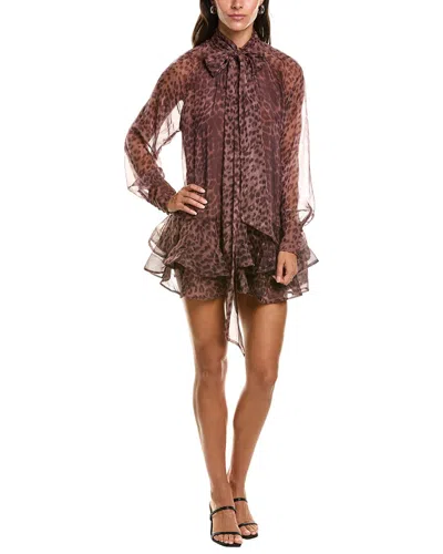 Bardot Adrie Babydoll Mini Dress In Brown