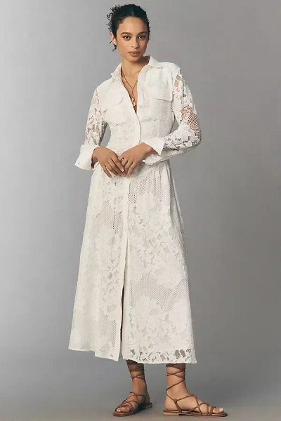 Bardot Agatha Lace Shirt Dress In White