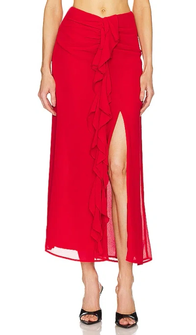 Bardot Akasha Midi Skirt In 深紅系列