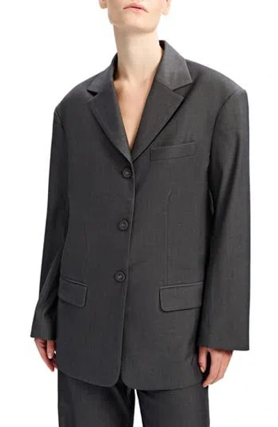 Bardot Akia Oversize Blazer In Dark Charcoal