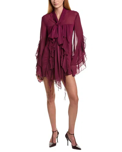 Bardot Alaia Ruffle Mini Dress In Purple