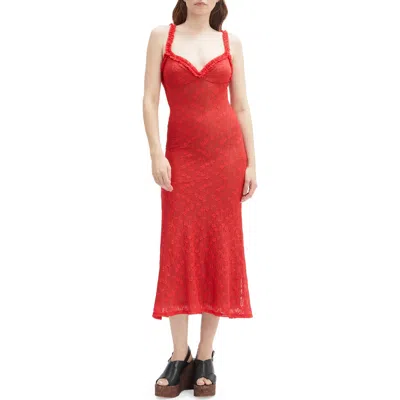 Bardot Alegra Stretch Lace Dress In Red
