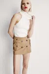 Bardot Button-fastening Belted Mini Skirt In Orchid Wht