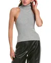 Bardot Aleia Turtleneck Sleeveless Rib Sweater In Grey