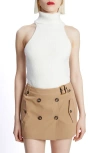 Bardot Aleia Turtleneck Sleeveless Rib Sweater In Orchid White