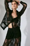 Bardot Aleida Oversized Lace Shirt In Black