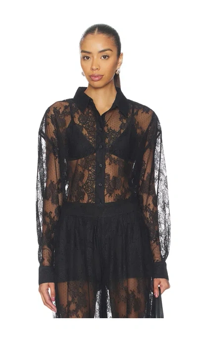Bardot Aleida Oversized Lace Shirt In Orange