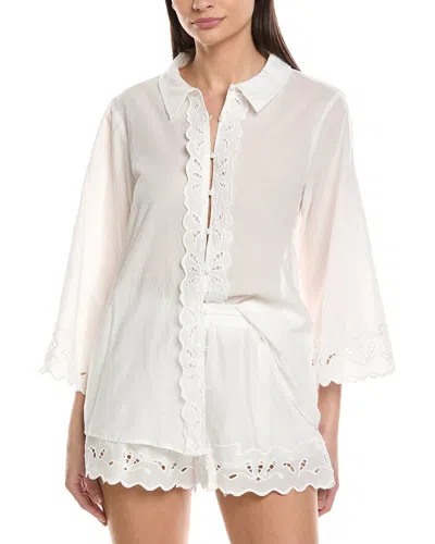 Bardot Aleria Cotton Shirt With Trim In White