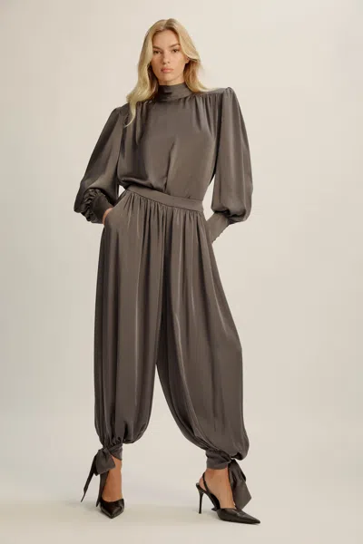 Bardot Alira Satin Balloon Pant In Brown