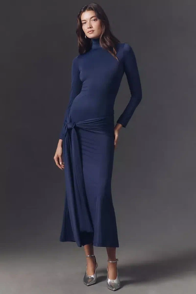 BARDOT ALIX LONG-SLEEVE TIE-FRONT KNIT MAXI DRESS