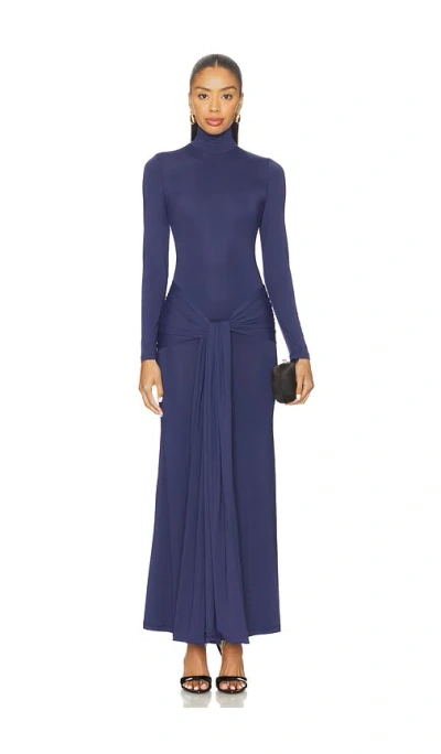 Bardot Alix Maxi Tie Front Dress In Blue