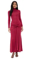 Bardot Alix Maxi Tie Front Dress Burgundy In Pink