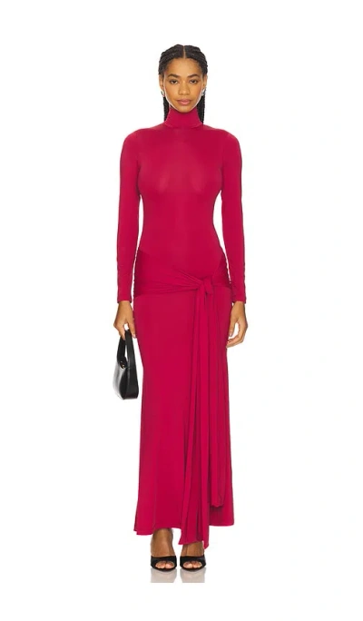 Bardot Alix Maxi Tie Front Dress In Red