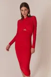 Bardot Aliyah Dress In Fire Red