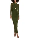 Bardot Aliyah Long Midi Dress In Green