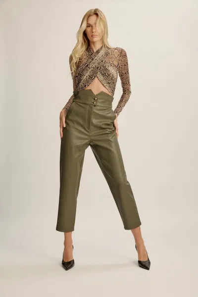 Bardot Aliyah Printed Wrap Bodysuit In Brown