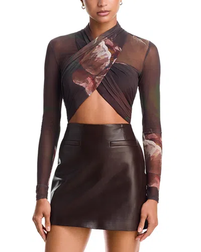 Bardot Aliyah Wrap Bodysuit In Brown