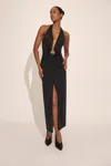Bardot Alma Plunging Midi Dress In Black