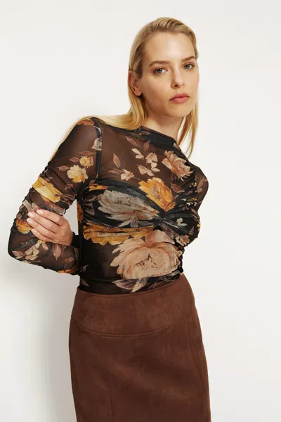 Bardot Althea Mesh Bodysuit In Brown