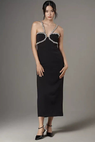 Bardot Amalia Diamante Midi Dress In Black