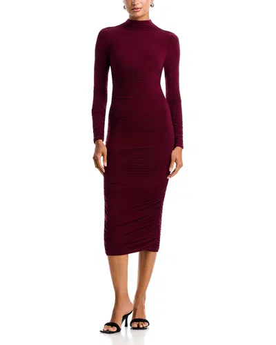 Bardot Amera Knit Mock Neck Midi Dress In Brown