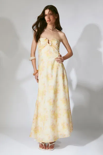 Bardot Amina Strapless Maxi Dress In Neutral