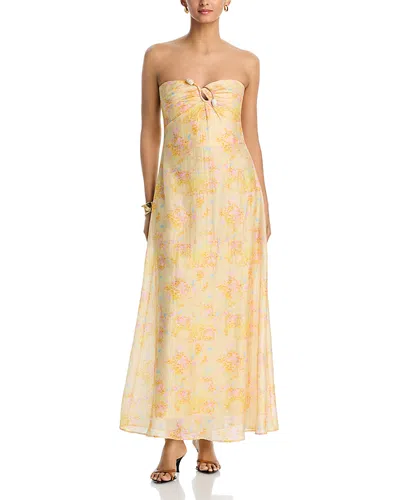 Bardot Amina Strapless Maxi Dress In Yellow
