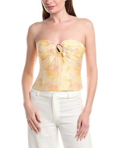 Bardot Amina Strapless Top In Yellow