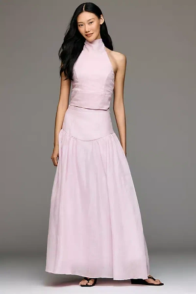 Bardot Amorette Basque-waist Maxi Skirt In Pink