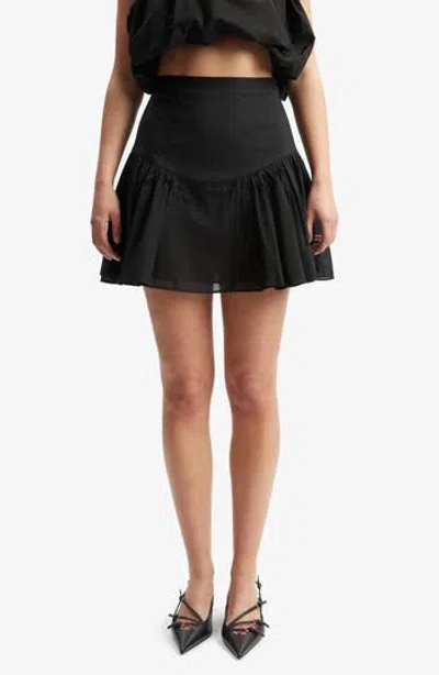 Bardot Amorette Cotton Miniskirt In Black