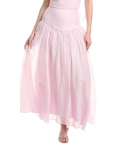 Bardot Amorette Ramie Midi Skirt In Pink