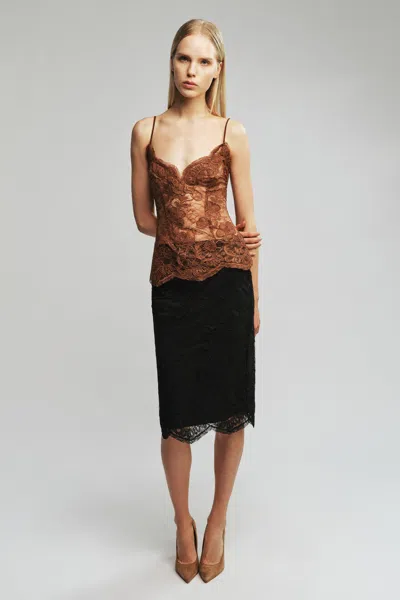 Bardot Andrina Lace Midi Skirt In Black