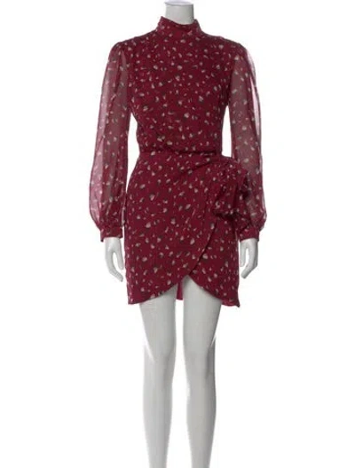 Pre-owned Bardot Animal Print Mini Dress In Burgundy